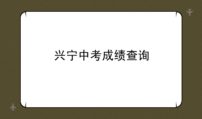 兴宁中考成绩查询