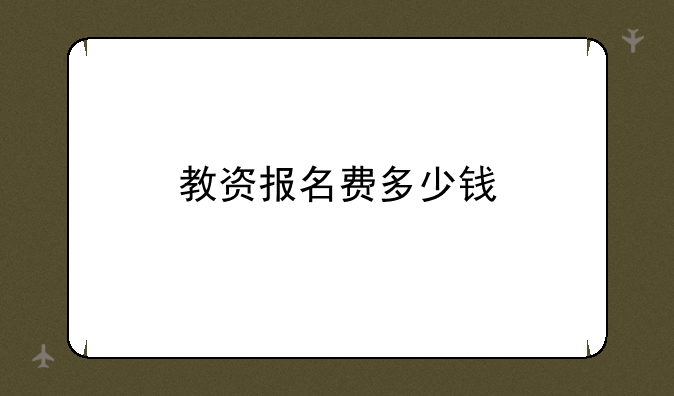教资报名费多少钱
