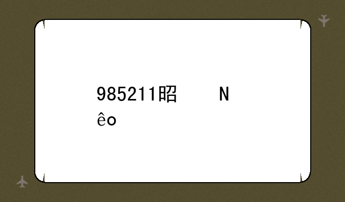985211是哪些大学