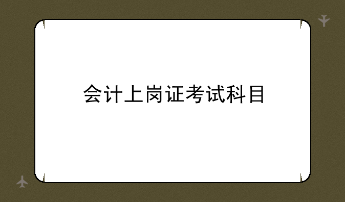 会计上岗证考试科目