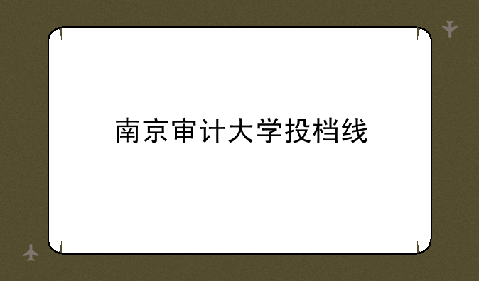 南京审计大学投档线