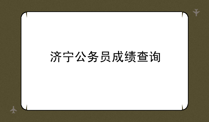 济宁公务员成绩查询