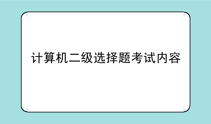 计算机二级选择题考试内容